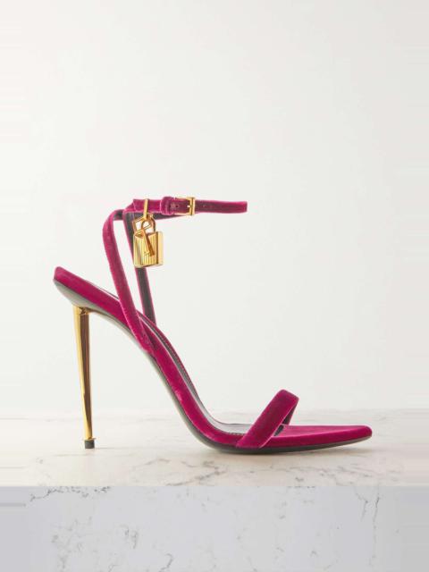 TOM FORD Padlock embellished velvet sandals
