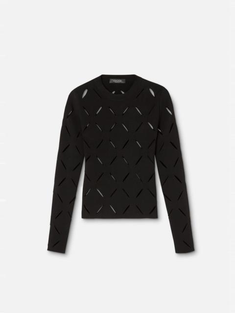 VERSACE Slashed Knit Jumper