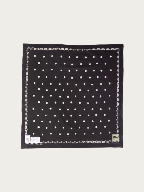 Kapital Fastcolor Selvedge Bandanna (POLKA DOTS) 30x30 - Black