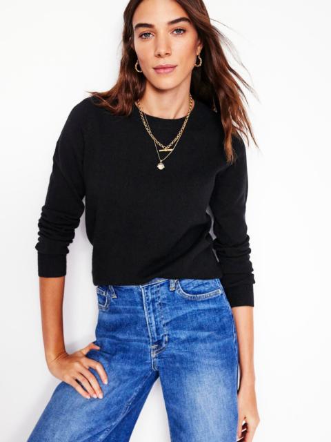 BODEN Eva Cashmere Crew Neck Sweater-Black