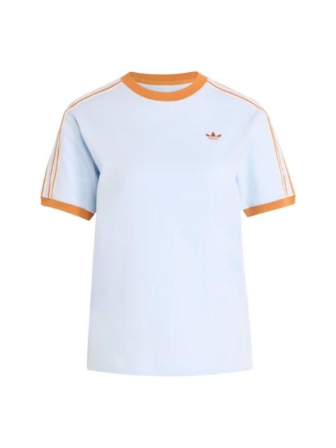adidas (WMNS) adidas Summer Glow Advanced Three Stripes Tee Asia Sizing 'Crystal Sky' KY8125