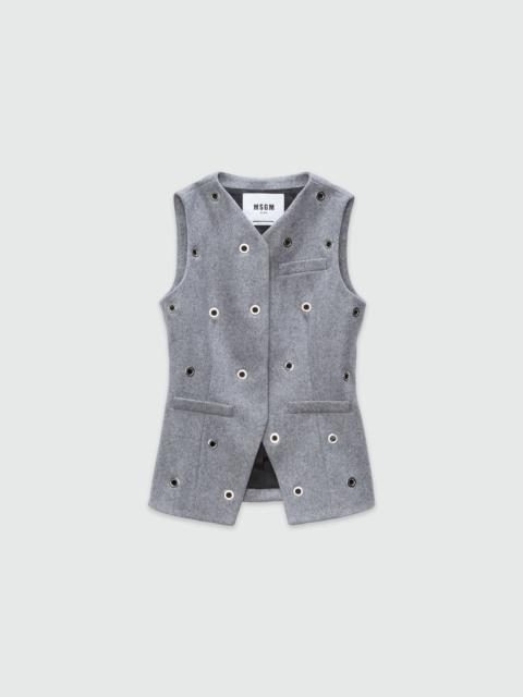 MSGM Virgin wool vest with studs