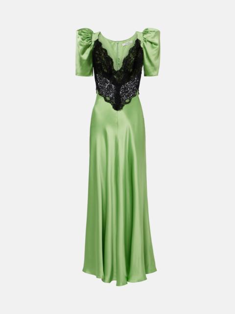 RODARTE Lace-trimmed silk cocktail dress