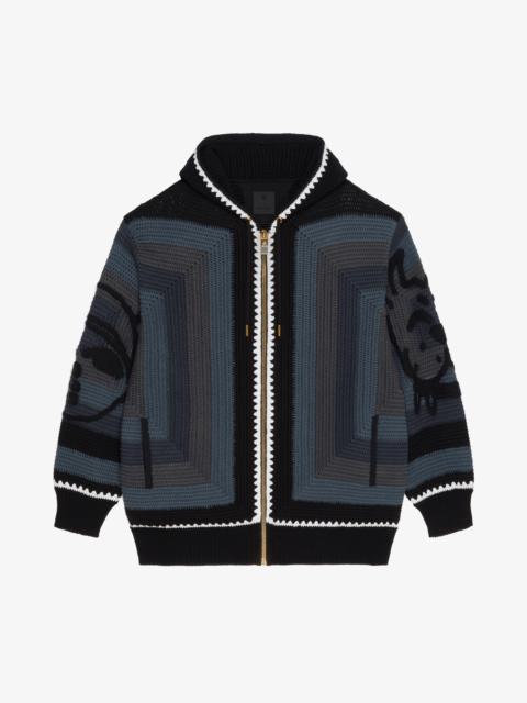 Givenchy HOODIE IN CROCHET WITH TAG EFFECT PATTERN