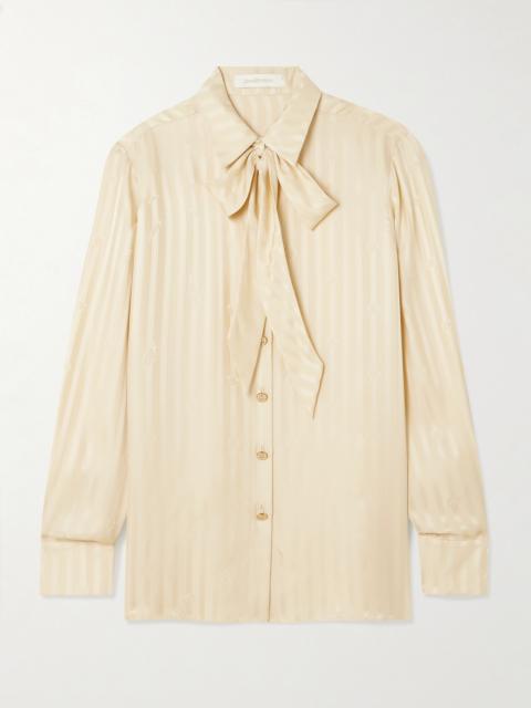 Zimmermann Luna Pussy-bow Silk-jacquard Shirt