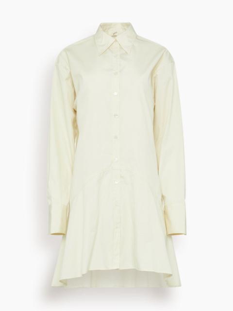 Petal Bottom Shirt Dress in Off White