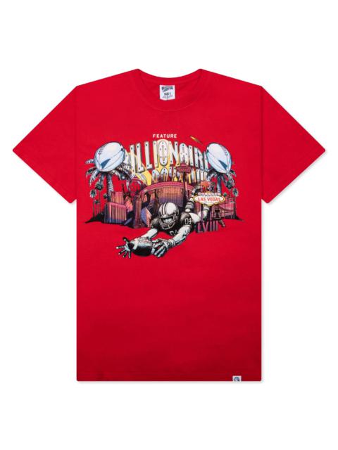 BILLIONAIRE BOYS CLUB FEATURE X BILLIONAIRE BOYS CLUB TOUCHDOWN SHORT SLEEVE TEE - TOMATO RED