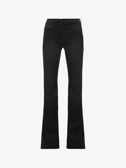 Le High Flare slip-pocket high-rise flare-leg stretch-denim jeans