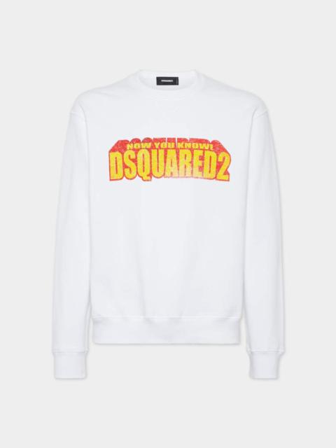DSQUARED2 WASH COOL FIT CREWNECK 3D LOGO SWEATSHIRT