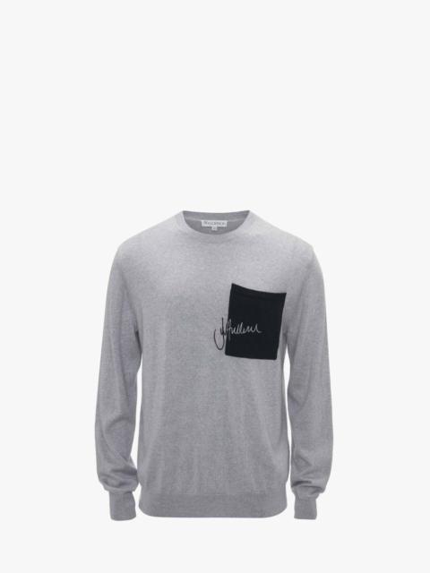 SIGNATURE POCKET CREWNECK JUMPER