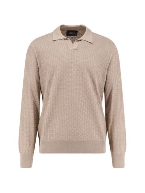 BOSS textured polo shirt