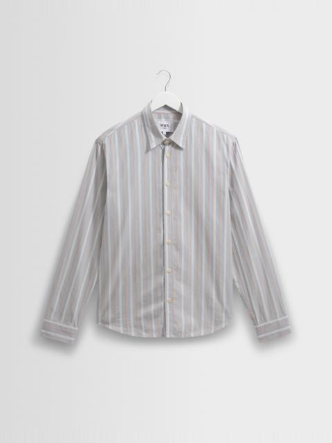 Wax London Shelly - Light Blue Dobby Stripe Cotton Shirt