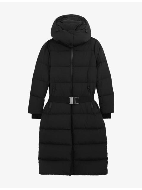 REISS Colette Belted-Waist Hooded Puffer Coat