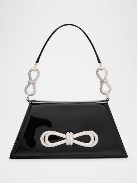 MACH & MACH Samantha Double Bow Patent Leather Shoulder Bag