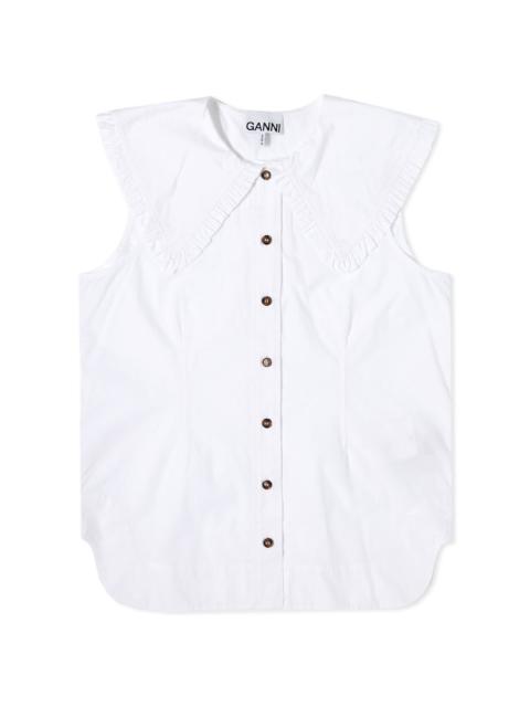 GANNI Sleeveless Button Front Shirt