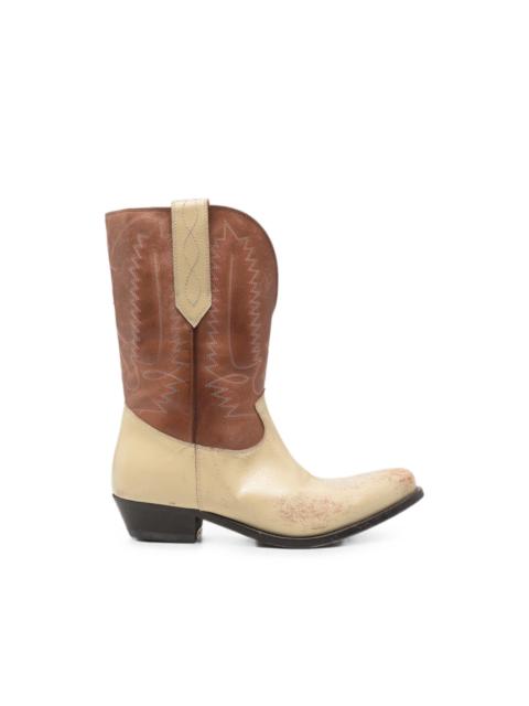 Golden Goose Wish Star embroidered leather boots