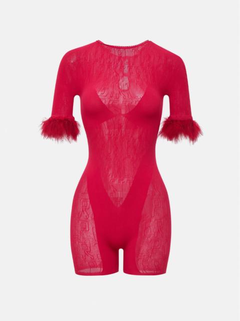 POSTER GIRL VANDERBILT PLAYSUIT RED