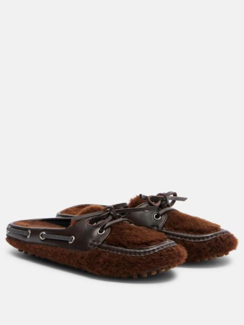 Brunello Cucinelli Monili shearling mules