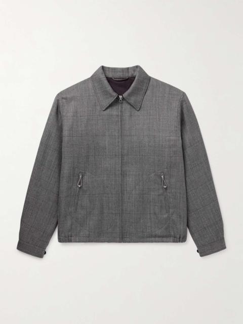 KAPTAIN SUNSHINE Checked Wool-Gabardine Blouson Jacket