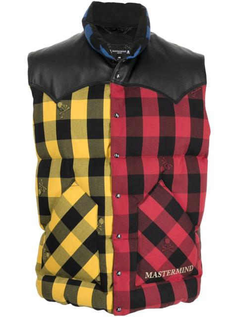 check-print padded gillet