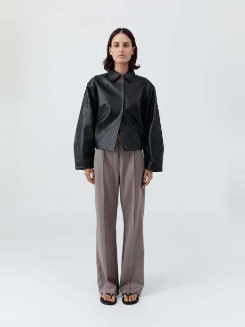 ST. AGNI Cocoon Leather Jacket - Black