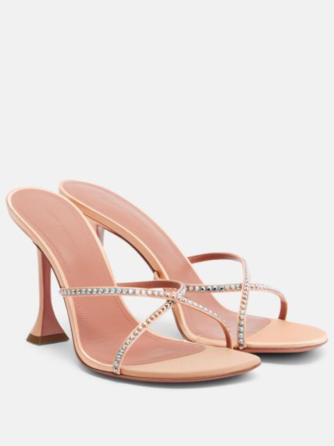 Amina Muaddi Sally crystal-embellished satin mules