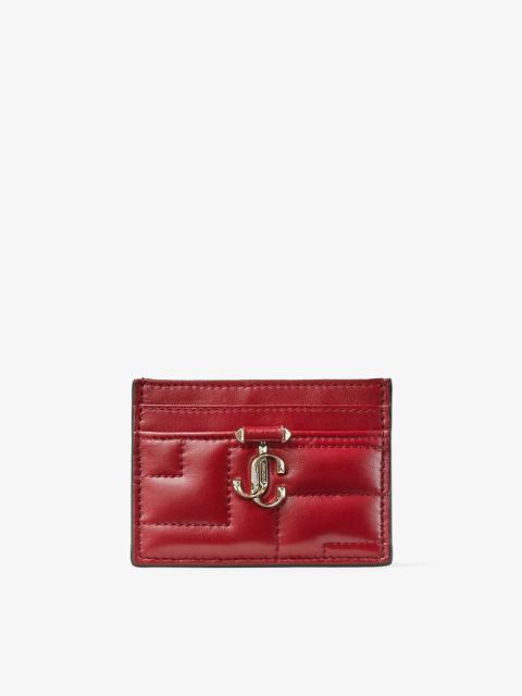JIMMY CHOO Umika
Cranberry Quilted Nappa Leather Card Holder with JC Emblem