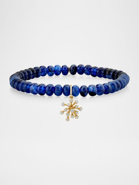 SYDNEY EVAN Small Burst Flower on Sapphire Stretch Bracelet