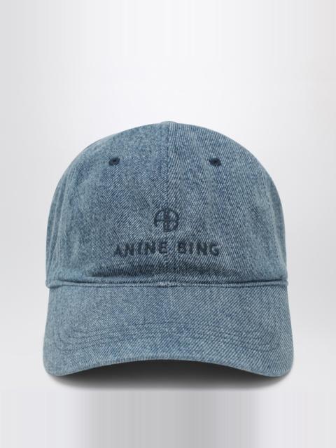 Blue denim baseball cap