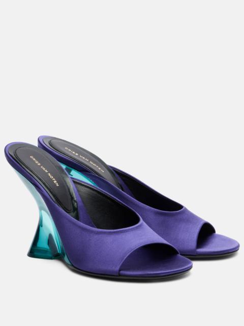 Dries Van Noten Satin wedge mules