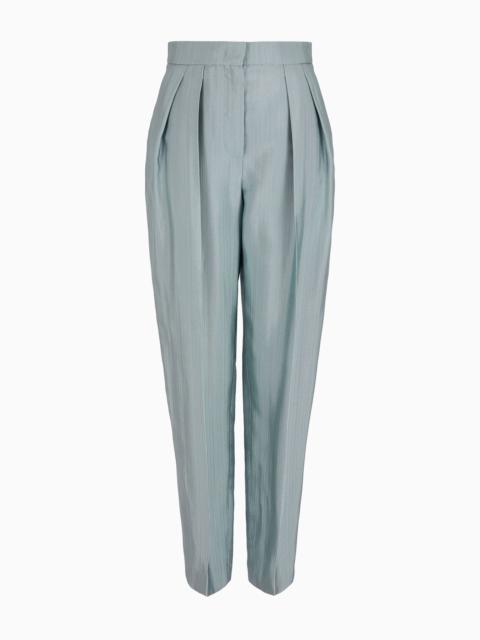 Armure viscose double-pleat trousers