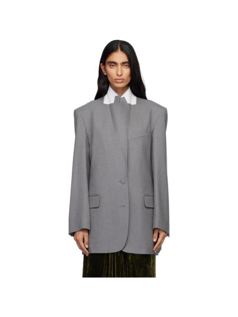 Dries Van Noten Gray Wool Blazer