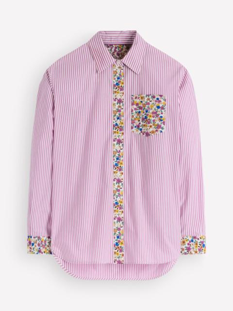 BODEN Sienna Relaxed Cotton Shirt-Clover Purple, Hotched Floral