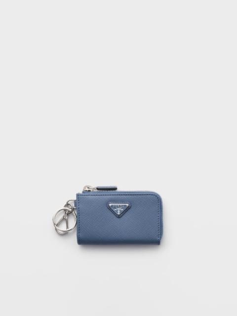 Prada Saffiano Leather Mini Pouch with keychain