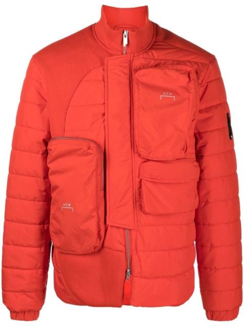 zip-pocket padded jacket