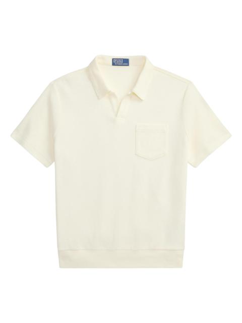 Polo Ralph Lauren Men's Textured Cotton Johnny Collar Polo - Pale Cream