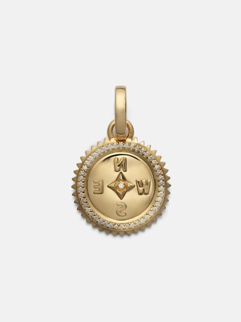 FOUNDRAE Internal Compass 18kt gold pendant with diamonds