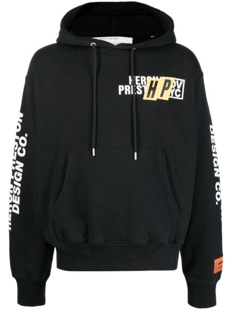 Heron Preston 로고 인쇄 drawstring 후드