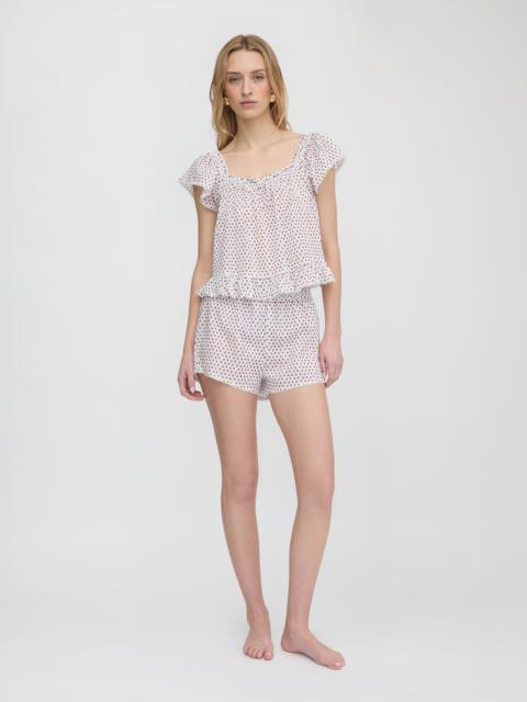 Hill House Home The Josie PJ Set - White Poppy Half Drop