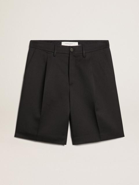 Men's bermuda shorts in dark blue wool