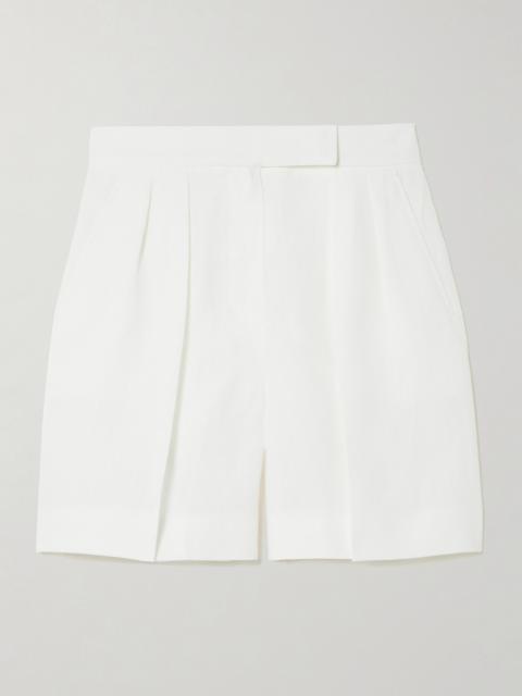 Max Mara Dindy Pleated Linen Straight-leg Shorts