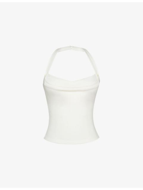 House of CB The Peekaboo Halterneck Stretch-Woven Top