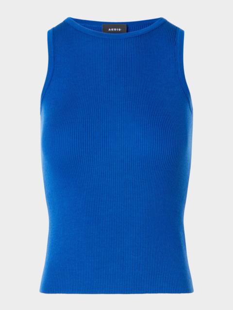 AKRIS Silk-Cotton Rib Tank Top