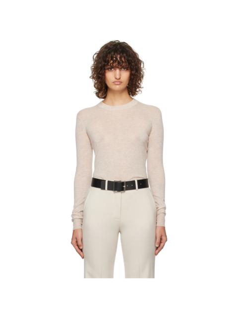 Beige Cashair Round Neck Sweater