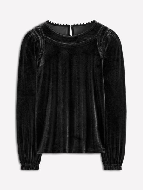BODEN Mila Velvet Top-Black