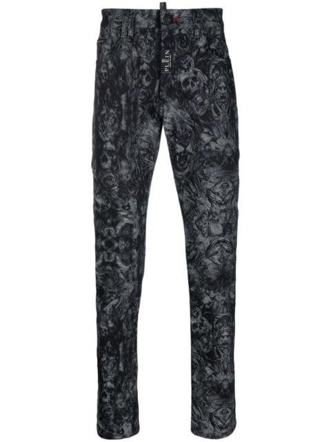 PHILIPP PLEIN mid-rise tapered-leg jeans