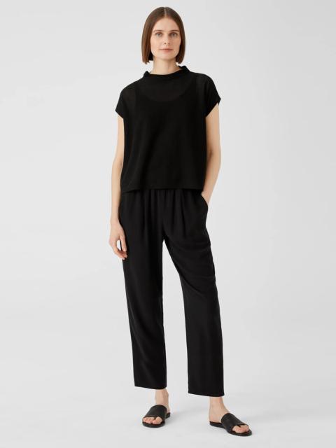 EILEEN FISHER Silk Georgette Crepe Pleated Pant