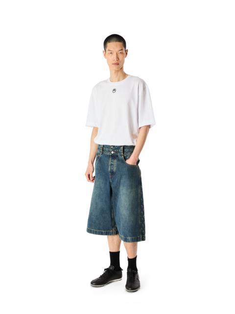 Marine Serre MOON LASER DARK BLUE WASH DENIM BERMUDA