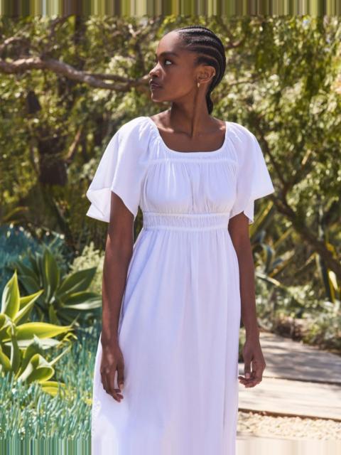 EVERLANE THE FLUTTER-SLEEVE DRESS IN STRETCH LINEN