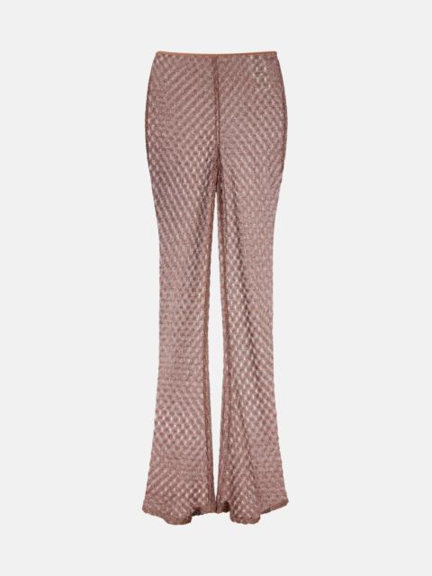 Missoni Open-knit lamé flared pants